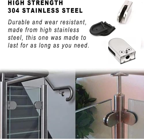 Clips pour garde-corps et pinces à verre réglables en inox 304 - 5