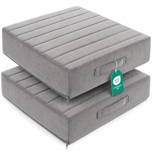 Codi Thick Replacement Couch Cushions 2 Sets Upholstery Foam with Washable Covers for Sofa Cushion Chair Meditation - 24 24 5 Inch High Density Foam Grey