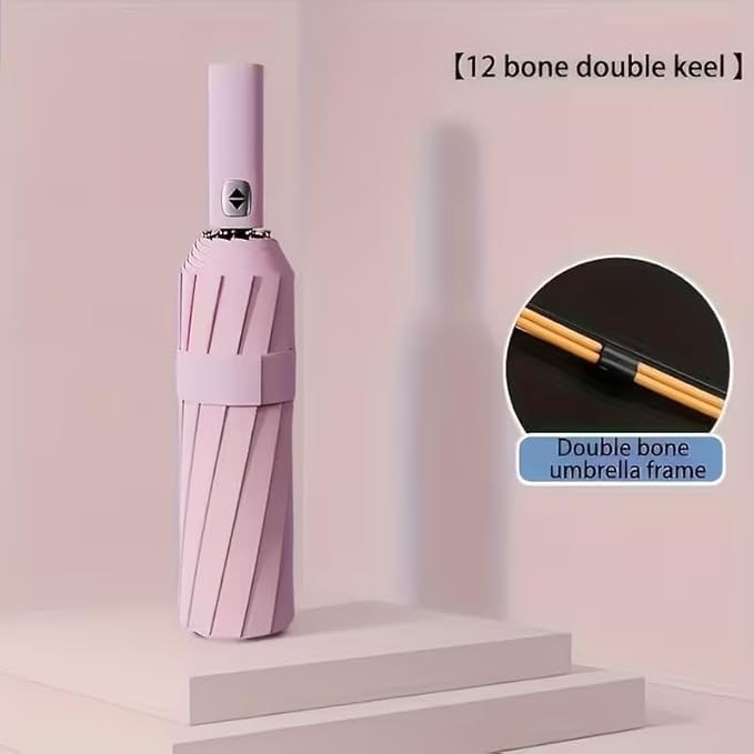 Image of ๐๐ฎ๐ป๐๐ฒ๐ฟ๐ฎ Compact Automatic Folding Umbrella - Windproof, UV Protection, ๐ญ๐ฎ ๐ฅ๐ถ๐ฏ๐ Lightweight Portable Travel Portable Umbrella for Men & Women Use in Sun & ๐ฅ๐ฎ๐ถ๐ป (Pink)