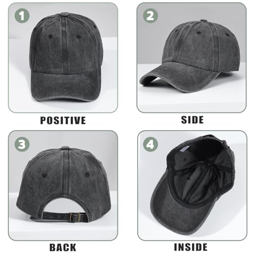 Image of 6Pcs Unisex Vintage Washed Baseball Cap Hat Adjustable Cotton Sports Caps for Men Women Outdoor Sports
