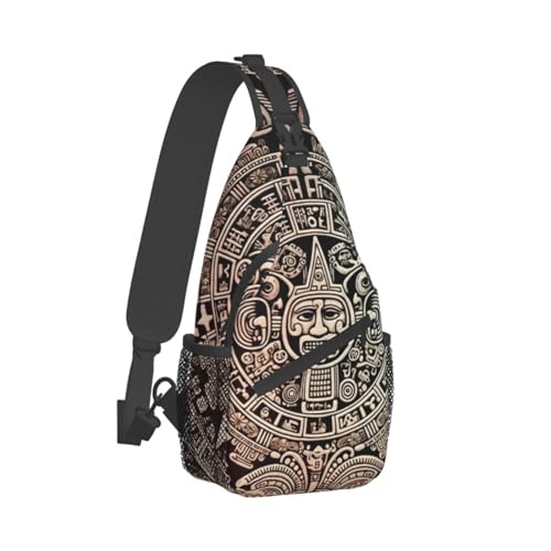 Bolso Sling Bag Unisex Estilo Calendario Maya miniatura 2