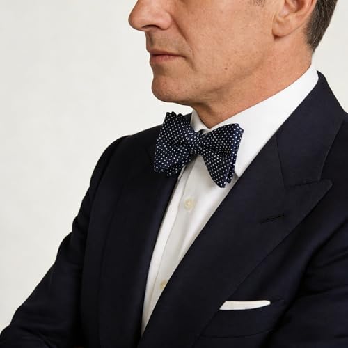 Image of 100% Silk Mens Bowtie Self Tie Bow Tie Bowtie Tuxedo Wedding Solid Color Formal Bow Ties for Man Many Colors