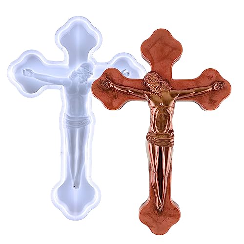 Floatdream Moldes de Silicona en Forma de Cruz, Molde de Goma de Silicona, Moldes de Resina Epoxi, para Manualidades, Decoración de Paredes, Regalos Decorativos