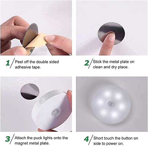 Image of Motion Sensor LED Light Rechargeable - Wireless Magnetic Night Light with USB Charging, Motion Activated Stick On Light for Wardrobe, Stairs, Kitchen, Bedroom, Cupboard, Cabinet & Bathroom, Pack of 1