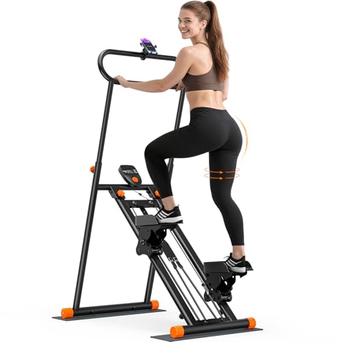 Treppenstepper für Heim-Fitnessübungen, faltbarer Treppenmeister, vertikale Klettermaschine mit verstellbarem Widerstand, 136 kg Cardio-Übungsgerät für Beine, Rumpf- und Gesäßmuskeltraining