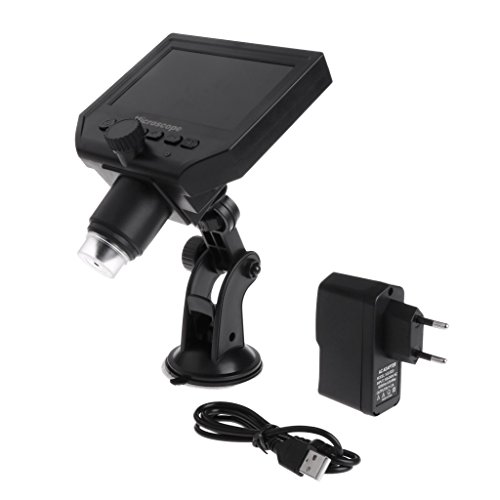 Duyummy G600 - Microscopio digital LCD (4,3", zoom LED 1-600X, 3,6 Mpx, vídeo HD), color EU