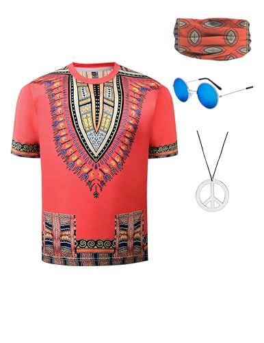 Disfraz Hippie niño Dashiki africano boho colorido miniatura 1