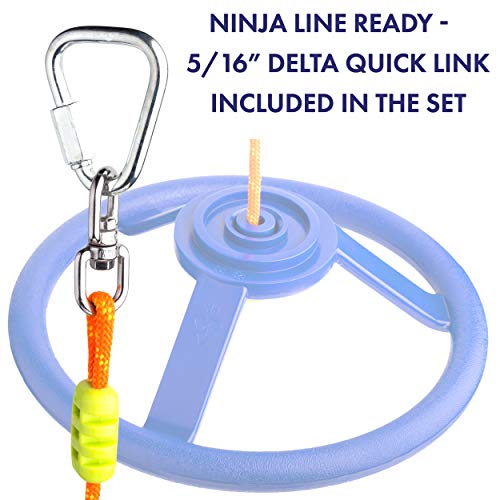 Cateam Ninja line Spinner Wheel with 360 Degrees Rotating Joint and ninjaline Carabiner - 360 Degrees Rotating Accessory for Your Obstacle Course - Thumbnail 4