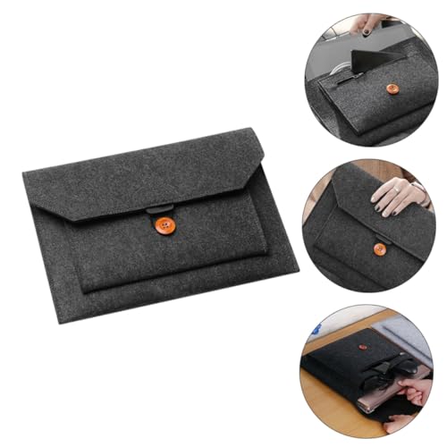 Funda de fieltro para portátil con costuras reforzadas y compartimento de accesorios 5