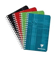 Clairefontaine 68682C - Spiralheft / Notizheft mit Spiralbindung (kariert, 11 x 17 cm, 50 Blatt) 1 Stück farbig sortiert