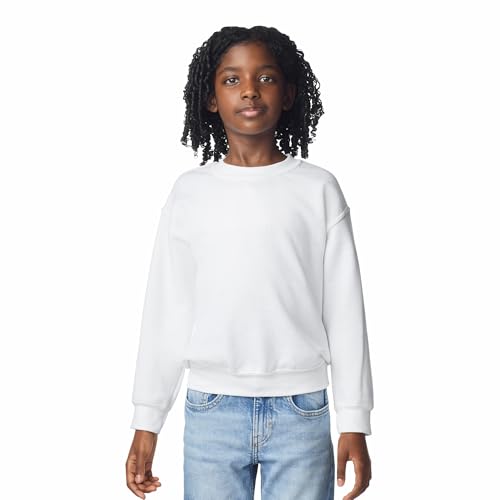 Gildan Youth Fleece Crewneck Sweatshirt Style G18000B White Large
