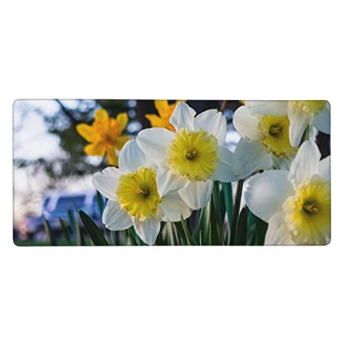 Tapis de clavier durable motif floral grand format antidérapant pour pc