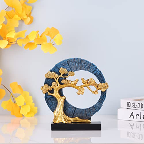 Dovdov Bird Sculpture Ornament Golden Home Decoration Sculpture Bird Resin Sculpture Home Decoration Blue Gold Living Room Decoration Porch Sculpture #TOP2