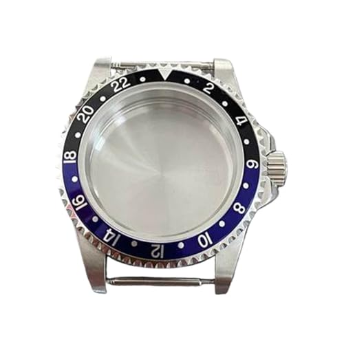 [���X] 39.5mm ���g���t���b�g�~���[ �T�t�@�C�A�K���X�P�[�X �X�e�����X�X�`�[���P�[�X Fit For NH35 NH36 �@�B�����[�u�����g 120 �N���b�N�E�H�b�`�J�o�[�ɓK��(Black Blue Ring)