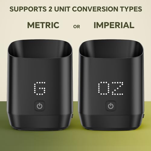 Image of Digital Coffee Bean Dosing Cup for Espresso with LED Scale - High Precision Coffee Grounds Measurer, Barista-Strength Brewing Accessory & Perfect Coffee Lover Gift (Black, Sleek Design)