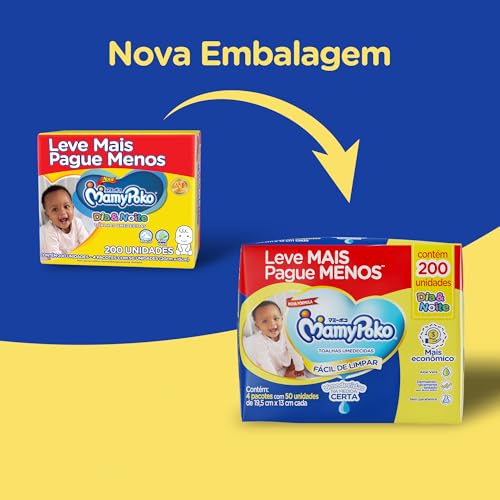 MamyPoko Lenços Umedecidos Dia&Noite 200 Unidades