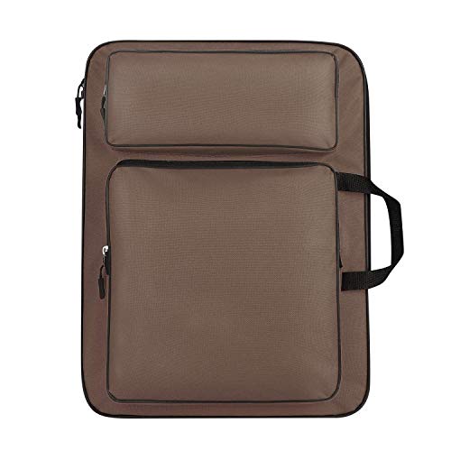 Image of haozaikeji A3 Artist Portfolio Carry Case Bag Portable Waterproof Canvas Shoulder Bag Painting Pad Backpack for Sketching Painting Art Supplies with Shoulder Straps & Carry Handle