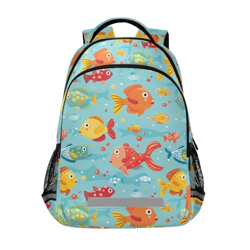 KLL Colorful Fish Designed traveling backpacks for kids with big books bag for boy mochilas escolares para ni?os