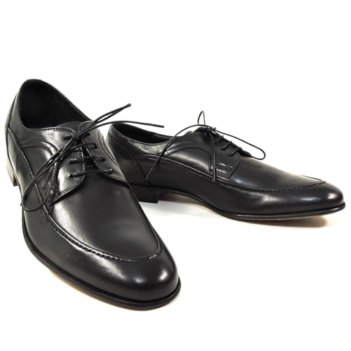Renzo Mercuri Men's Black Leather Oxford Dress Shoes, 42.5 EU, 9.5 Wide2