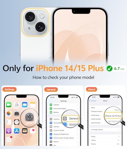 Image of FNTCASE for iPhone 15 Plus Case: for iPhone 14 Plus Case [Compatible with Magsafe] Translucent Matte Cases with [Screen Protector] Military Grade Shockproof Protective Phone Cover - Desert Gold