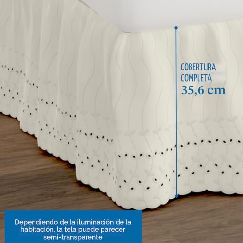 Falda de cama con ojales para ocultar el somier con volantes de estilo completo 4
