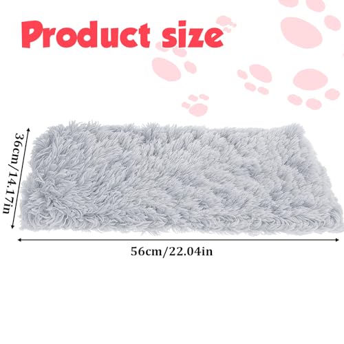Dimeho Beruhigende Kuscheldecke für Haustiere Flauschige Decke für Hunde & Katzen Superweich und Warm 22 × 14 Zoll/56 × 36 cm Graue Welpendecke für Innenbereich Maschinenwaschbar Graue