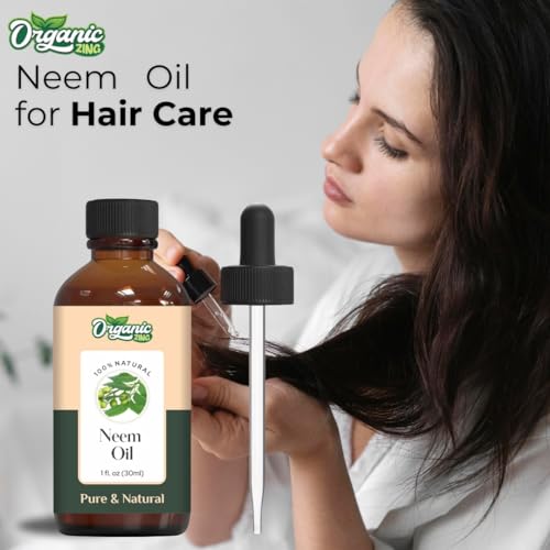 Image of Organic Zing Neem (Azadirachta Indica) Oil | Pure & Natural Carrier Oil for Skin care & Hair care - 30ml /1.01fl oz