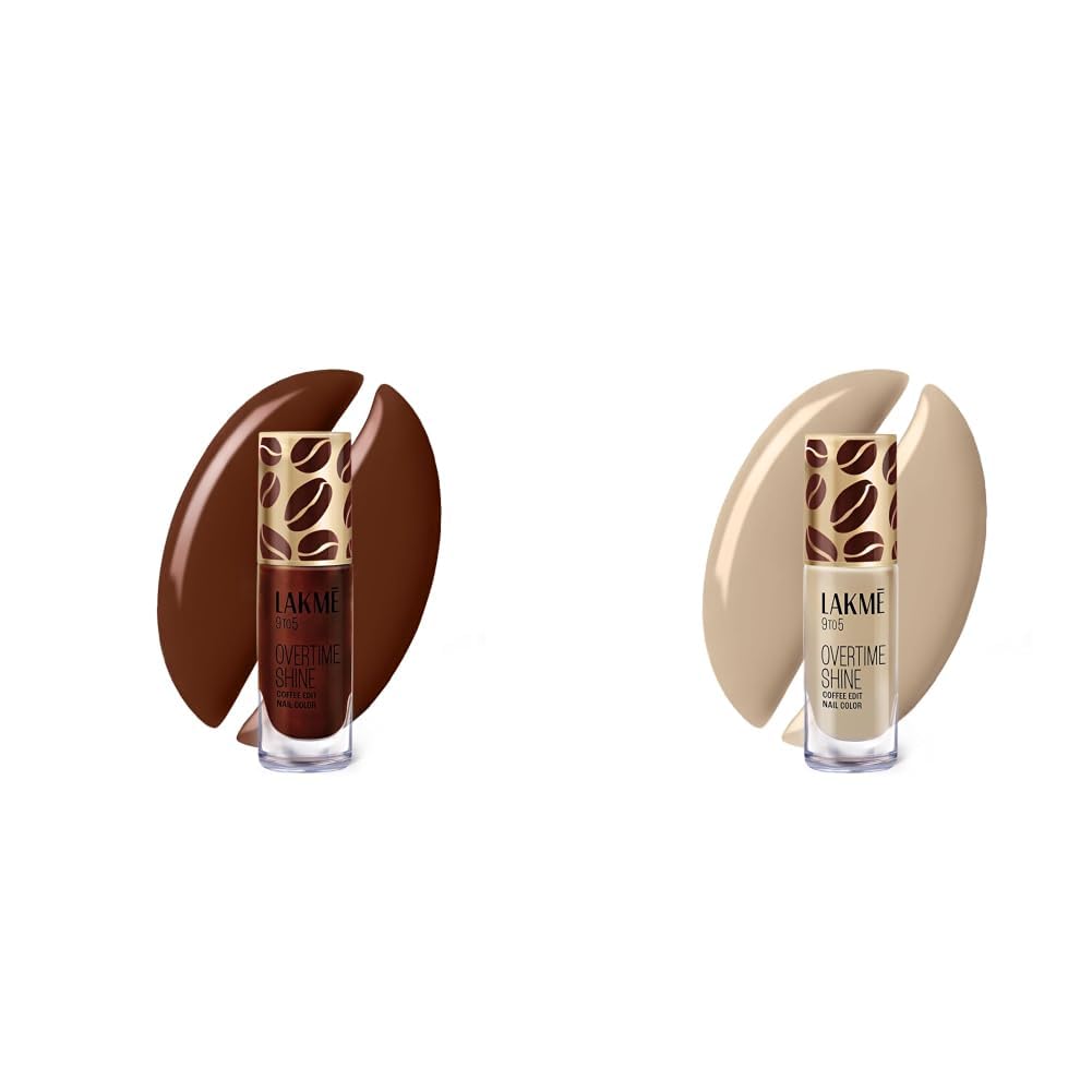 Lakme 9 to 5 Overtime Shine Nail Polish - Coffee Edit-10 Espresso Shot 6ml Lakme 9 to 5 Overtime Shine Nail Polish - Coffee Edit - 02 -Flat White Fantasy 6ml-picture-39