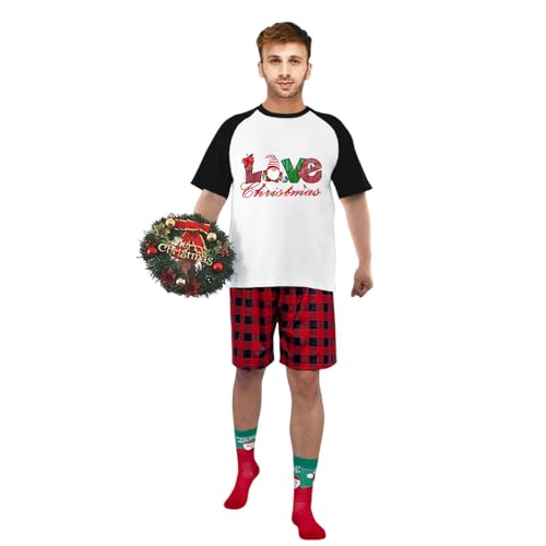 Tshirt With Shorts Pants Christmas Short Matching Pajamas Set For Women Or Men3