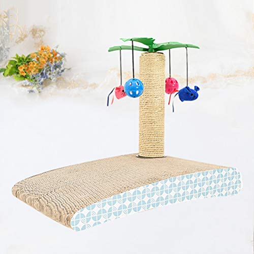 STOBOK Arranhador de gato exclusivo em formato de ilha de coco com bola de sino para pendurar brinqu