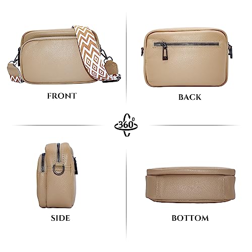 Crossbody Bags for Women, Trendy Leather Crossbody Camera Bag Purse with Guitar Strap Small Shoulder Handbag 6