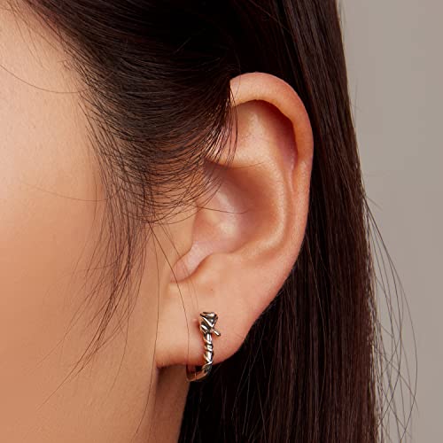 Créoles filigrane de roses argent sterling légères hypoallergéniques fleurs