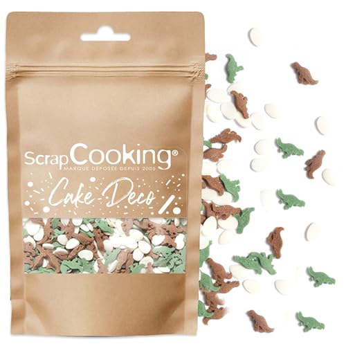 ScrapCooking - Décors Sucrés Dinosaures 55 g - Décorations Alimentaires Dinos pour Pâtisserie, Desserts, Gâteaux, Biscuits, Cupcakes, Anniversaires - 100...
