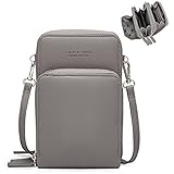 Damen Handtaschen Schultertasche Handytaschen Umhängetasche Kunstleder Schultertasche 3 Reißverschluss Beutel mit Vielen Kartenfach Geldbörse Portemonnaie für iPhone 5/6/7/8 Plus/X XR/11/12 Pro