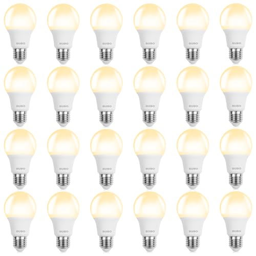 Image of BUBO A19 LED Light Bulbs, 100 Watt Equivalent LED Bulbs, Soft White 2700K, 1500 Lumens, E26 Standard Base, Non-Dimmable, 13W Soft White LED Bulbs for Bedroom Living Room Home Office, 24 Pack