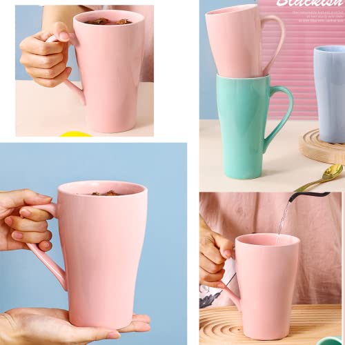 Taza de cerámica azul claro 500ml con colador y tapa miniatura 5