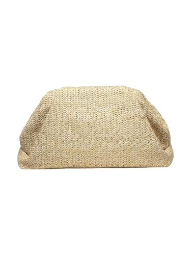 Image of Verdusa Women's Straw Woven Clutch Handbags Striped Dumpling Clutch Purses | Straw