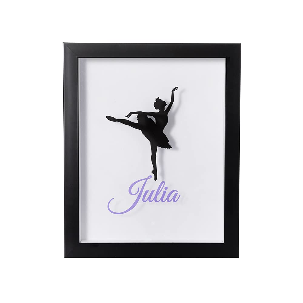 Custom Name Dance Pin Shadow Box Frame with Dance Pose - Name Color -Color of Background-Color-3 Sizes