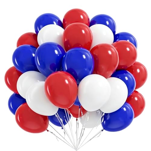 100Pcs Red White and Blue Balloons 12 Inch 4th of July Balloons Red Blue White Balloon for Patriotic Decorations 4th of July Decorations 250th Anniversary Party Decorations