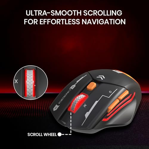 Portronics Vader Max Wireless Rechargeable Mouse, Black - Image 3
