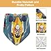 MUKJHOI Triangle Kerchief, 2 PCS Hair Scarves and Bandanas for Women Girls, L,Fashion Racing Car Red Blue Yellow