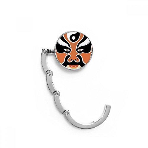 Gancho plegable para colgar bolso en el escritorio con diseño de ópera de Pekín