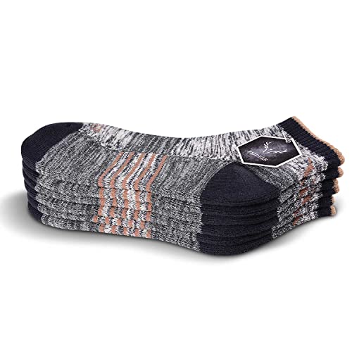 Image of FEIDEER Men's Women's Hiking Walking Socks, Unisex Moisture Wicking Cotton Cushion Ankle Quarter Crew Socks with Arch Support