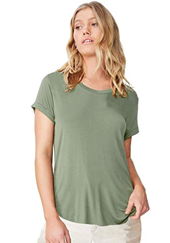 Image of Fabricorn Plain High Low Hem Cotton Tshirt for Women