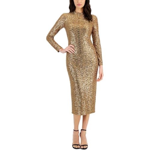 Anne Klein Womens Sequined Party Dress Midi Dress