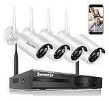 SmartSF 8CH 1080P Wireless Überwachungskamera HD NVR Kit WiFi Surveillance Systems,4x2.0 MP Megapixel Wetterfestes Wireless Outdoor Bullet IP Kameras,P2P,65ft Nachtsicht (8CH 4CAM for 720P)