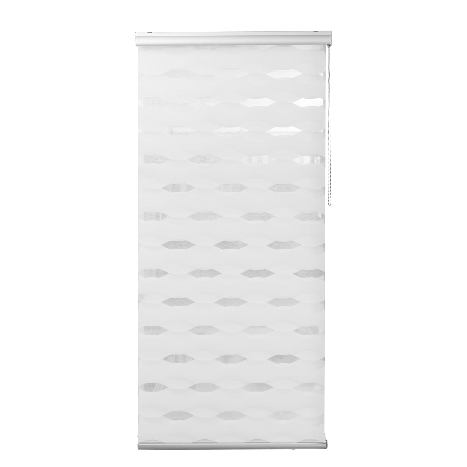 MADECOSTORE Store Enrouleur Jour Nuit Vague avec Coffre - Gamme Must - Blanc - L63 x H160cm