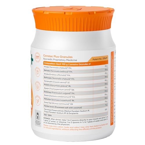 Image of Healing Hands Constac Plus for Relief in Severe Constipation, Acidity and Gas, Plant Based Natural Constipation Solution, Clinically Proven, Herbal, Strong - 100 gm (Granules)