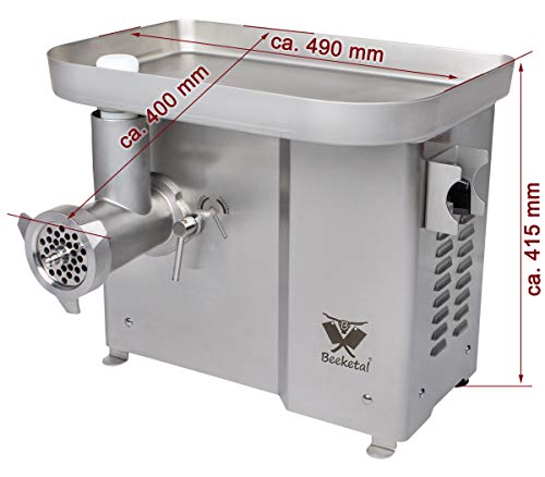 Beeketal 'FW900P' Industrie Fleischwolf für bis zu 300 kg/Std. Durchsatz mit Rückwärtsgang mit ölgelagertem Getriebe und… – Bild 3