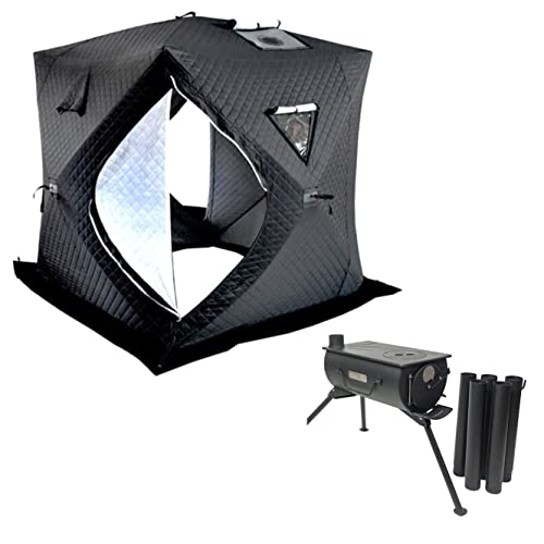 VeroMan サウナテント キャンプ ストーブ アウトド サウナ 屋外 大窓 ハイキング 家庭用 自宅 大型 防水 防風 換気窓あり 収納便利 4人用 (セット)